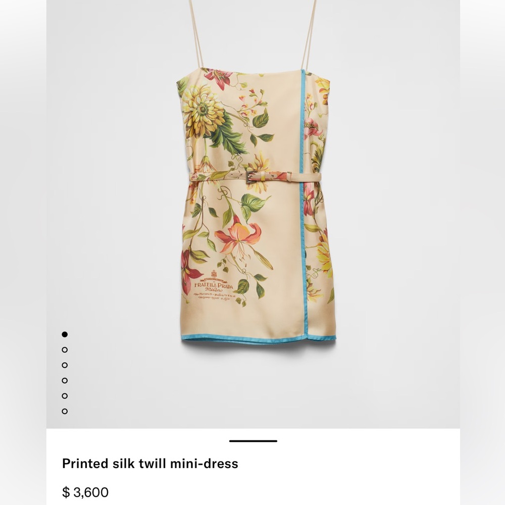 Prada printed silk twill mini dress - 36 (0) NWT